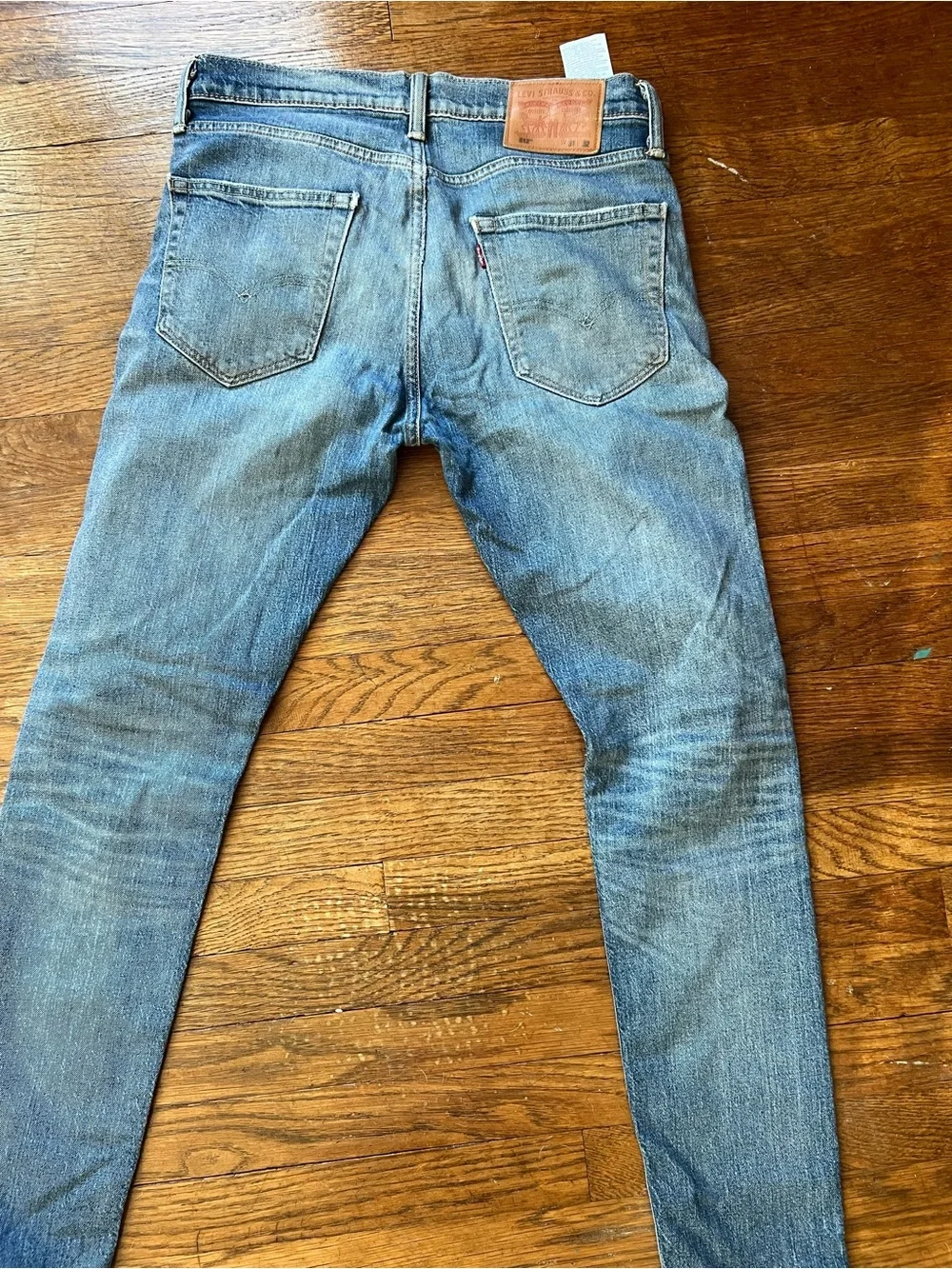 Levi's Men's Light Blue Slim Straight Jeans with Leather Patch